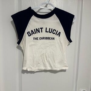 Saint Lucia Baby Tee - Navy & White